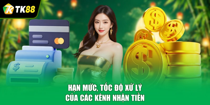 Hạn mức, tốc độ xử lý của các kênh nhận tiền