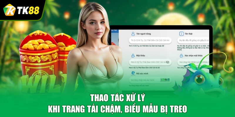 Thao tác xử lý khi trang tải chậm, biểu mẫu bị treo